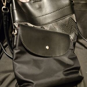 Black Bucket style Purse-in-Purse Dabid Jones Paris